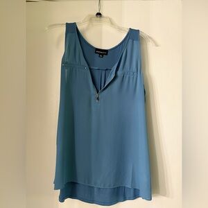 Powder Blue Zip-Front Tank Top